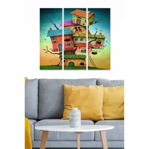 Säker betalning Tavla Abstract 3-pack Flerfärgad 20x50 cm - Inredning