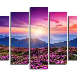 Canvastavla 5-pack Flerfärgad 19x60 cm - Inredning Lågt pris
