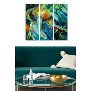 Rabatt Canvastavla Abstract 3-pack Flerfärgad 20x50 cm - Inredning