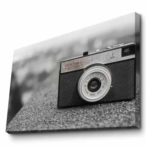 Bästa pris Canvastavla - Vintage kamera på en grå yta - Inredning & dekor