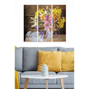 Tavla Floral 3-pack Flerfärgad 20x50 cm - Inredning Fynd