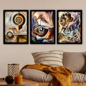 Billigare Dekorativ inramad målning 3-Delar 35x45 cm Flerfärgad - Inredning