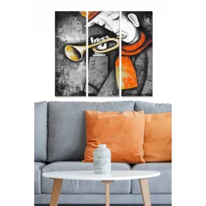 Beställ nu Tavla Music 3-pack Flerfärgad 20x50 cm - Inredning