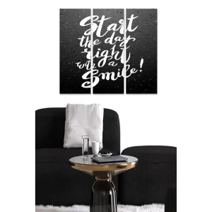 Canvastavla i trä 3-delar 50x70 cm - Inspirerande citat med uppmuntrande budskap Svart / Vit - Inredning Populärt val