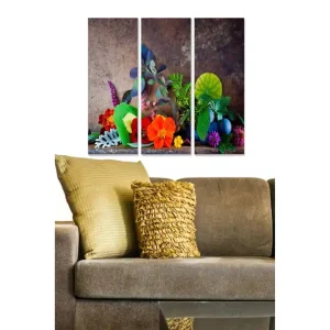 Tavla Floral 3-pack Flerfärgad 20x50 cm - Inredning Fri frakt