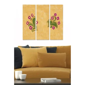 Tavla Floral 3-pack Flerfärgad 20x50 cm - Inredning Begränsat erbjudande