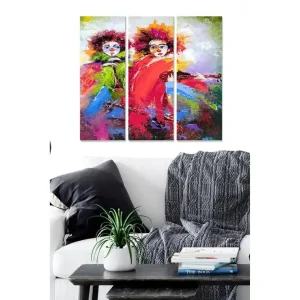 Canvastavla Abstract 3-pack Flerfärgad 20x50 cm - Inredning Billig