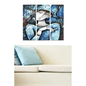 Tavla Abstract 3-pack Flerfärgad 20x50 cm - Inredning Snabb frakt