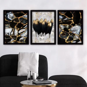 Dekorativ inramad målning 3-Delar 35x45 cm Flerfärgad - Inredning Säker betalning