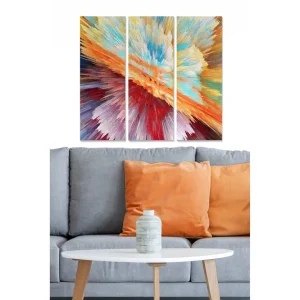 Beställ idag Canvastavla Abstract 3-pack Flerfärgad 20x50 cm - Inredning