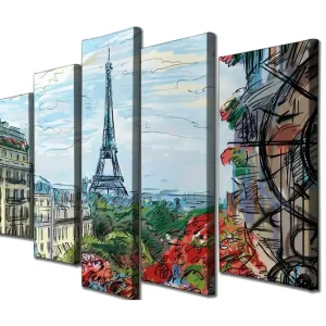 Väggdekor Canvas Målning 5 Delar - Inredning & dekor risnedsättning