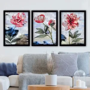 Dekorativ inramad målning 3-Delar 35x45 cm Flerfärgad - Inredning Lägg i varukorgen