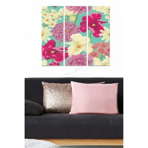 Nyhet Tavla Floral 3-pack Flerfärgad 20x50 cm - Inredning
