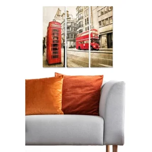 Rabatter Canvastavla City 3-pack Flerfärgad 20x50 cm - Inredning