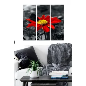 Tavla Floral 3-pack Flerfärgad 20x50 cm - Inredning Snabb frakt