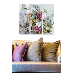 Tavla Floral 3-pack Flerfärgad 20x50 cm - Inredning Snabb frakt
