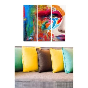 Tavla Abstract 3-pack Flerfärgad 20x50 cm - Inredning Utförsäljning