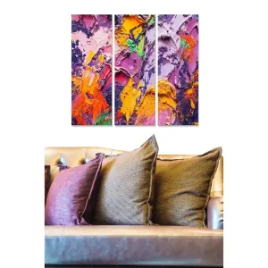 Tavla Abstract 3-pack Flerfärgad 20x50 cm - Inredning Fynd