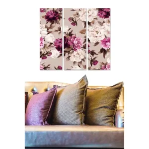 Canvastavla Floral 3-pack Flerfärgad 20x50 cm - Inredning Snabb frakt