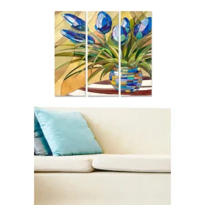 Tavla Floral 3-pack Flerfärgad 20x50 cm - Inredning I lager