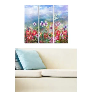 Köp online Tavla Floral 3-pack Flerfärgad 20x50 cm - Inredning