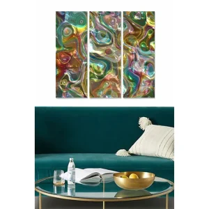 Billigare Canvastavla Abstract 3-pack Flerfärgad 20x50 cm - Inredning
