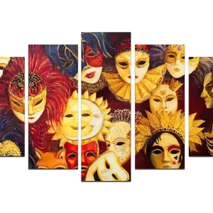 Nyhet Tavla Abstract 5-pack Flerfärgad 20x60 cm - Inredning
