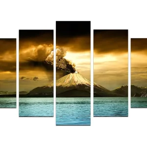 Snabb leverans Canvastavla Nature 5-pack Flerfärgad 20x60 cm - Inredning