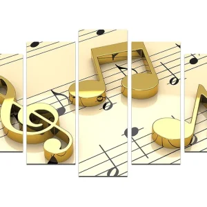 Canvastavla Music 5-pack Flerfärgad 20x60 cm - Inredning Kundfavorit