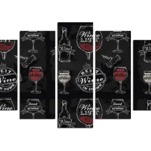 Tavla Abstract 5-pack Flerfärgad 20x60 cm - Inredning Sista chansen