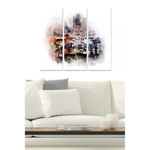 Tavla Building 3-pack Flerfärgad 20x50 cm - Inredning risnedsättning