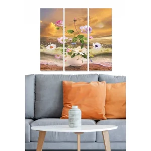 Tavla Floral 3-pack Flerfärgad 20x50 cm - Inredning Fynd