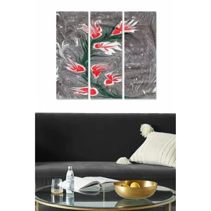 Canvastavla Abstract 3-pack Flerfärgad 20x50 cm - Inredning Köp online