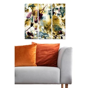 Sänkt pris Canvastavla Floral 3-pack Flerfärgad 20x50 cm - Inredning