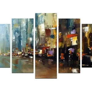 Tavla Abstract 5-pack Flerfärgad 20x60 cm - Inredning Reapris