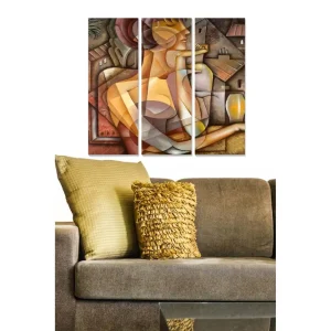 Tavla Abstract 3-pack Flerfärgad 20x50 cm - Inredning Snabb frakt