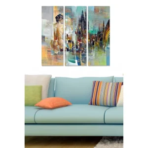 Canvastavla Abstract 3-pack Flerfärgad 20x50 cm - Inredning I lager