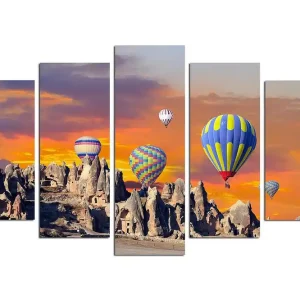 Billig Canvastavla Nature 5-pack Flerfärgad 20x60 cm - Inredning