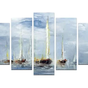 Endast denna vecka Canvastavla Marina 5-pack Flerfärgad 20x60 cm - Inredning