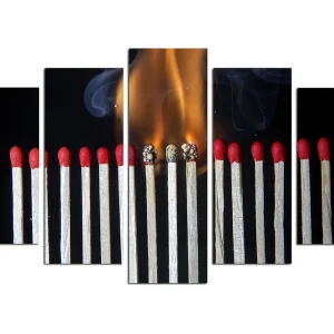 Sista chansen Canvastavla Music 5-pack Flerfärgad 20x60 cm - Inredning