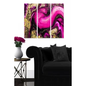 Billig Canvastavla Abstract 3-pack Flerfärgad 20x50 cm - Inredning