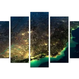 Canvastavla City 5-pack Flerfärgad 20x60 cm - Inredning Kundfavorit