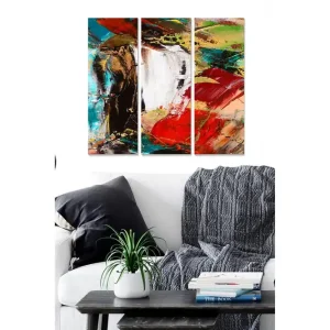 Begränsad tid Canvastavla Abstract 3-pack Flerfärgad 20x50 cm - Inredning