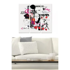 Snabb frakt Tavla Fashion 3-pack Flerfärgad 20x50 cm - Inredning