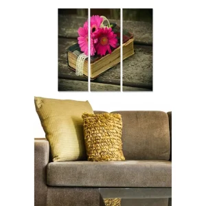Canvastavla Floral 3-pack Flerfärgad 20x50 cm - Inredning Säker betalning
