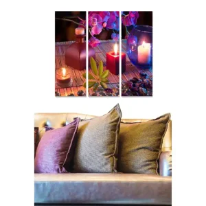 Canvastavla Floral 3-pack Flerfärgad 20x50 cm - Inredning I lager
