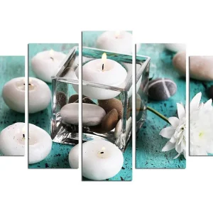 Canvastavla Flowers 5-pack Flerfärgad 20x60 cm - Inredning Snabb frakt