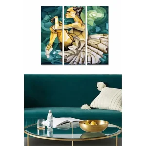 Snabb leverans Tavla Abstract 3-pack Flerfärgad 20x50 cm - Inredning