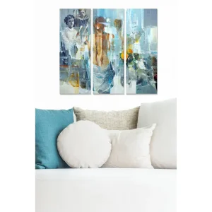 Begränsat antal Canvastavla Abstract 3-pack Flerfärgad 20x50 cm - Inredning