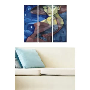 Tavla Abstract 3-pack Flerfärgad 20x50 cm - Inredning Populärt val